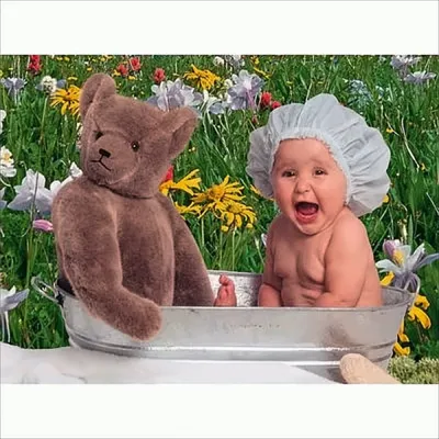 Produktbild von Badespass Baby und Teddy, 1000 Teile Puzzle