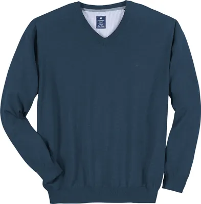 Produktbild von Redmond V-Neck Pullover Übergröße blau melange
