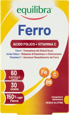 Immagine prodotto di Integratore di ferro Equilibra Ferro, 60 capsule