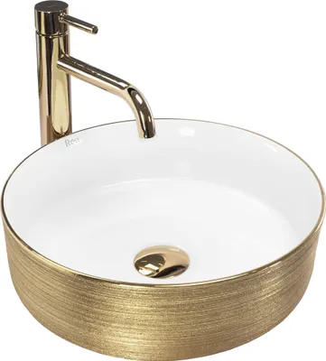 Produktbild von Rea Aufsatzwaschbecken Sami Round White Gold