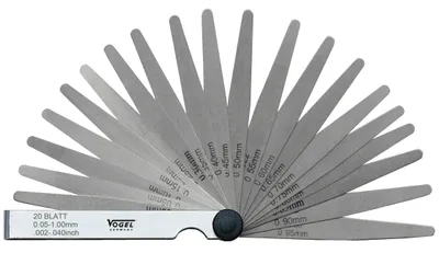 Produktbild von Vogel Fühlerlehre Stahl 20Blätter 0,05-1,0mm, 411007