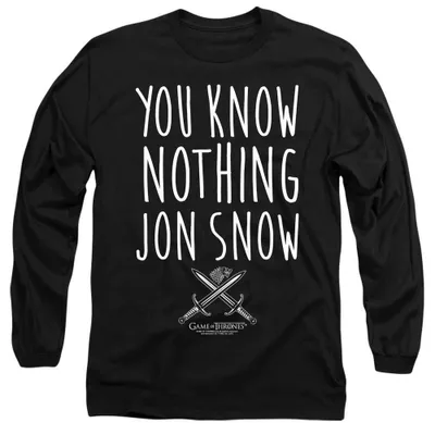 Produktbild von Game of Thrones - "You Know Nothing" T-Shirt für Herren/Damen Uni, Langärmlig TV38040 (M) (Schwarz)