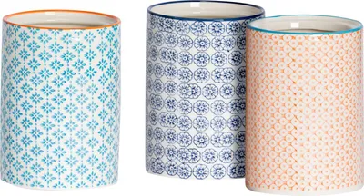 Produktbild von Nicola Spring handbedruckte Küchenkanister – 1 Liter – 3 Farben – 3er-Pack
