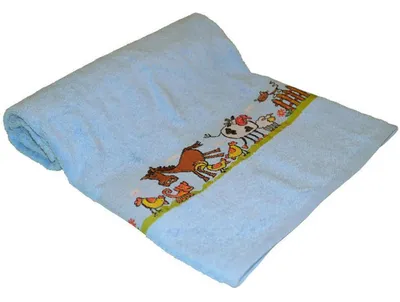 Produktbild von Dyckhoff Kinder Baby Frottee Handtuch Badetuch Bauernhof blau 50 x 100 cm Handtuch
