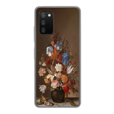 Produktbild von MuchoWow® Handyhülle Schutzhülle Hülle für Samsung Galaxy A03s Stilleben mit Blumen - Kunst - Alte Meister Silikon Softcase Handy Hülle - Schutz