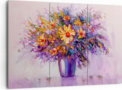 Produktbild von Bild auf Leinwand - Leinwandbild - Blumen Vase - 165x110cm - Wand Bild - Wanddeko - Wandbilder - Leinwanddruck - Bilder - Kunstdruck - Wanddekoration - Leinwand bilder - Wandkunst - CE165x110-4112