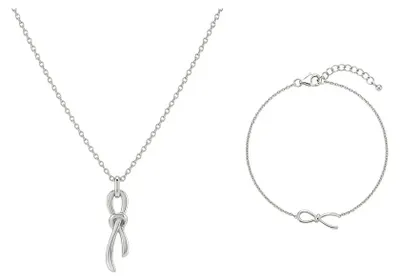 Produktbild von Nodessa – 925 Silber Schmuckset vergoldet mit Knoten Anhänger