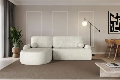 Produktbild von ALTDECOR Ecksofa mit Schlaffunktion und Bettkasten Corner Sofa Bett Eckcouch Couch L-Form Schlafcouch Ausziehbar Wohnlandschaft Schlafsofa Cauchsofa  LIRA-L - 264x172x89  Cremeweiß