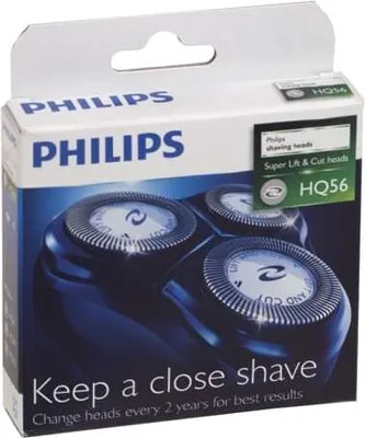 Produktbild von Philips HQ56/50 Scherköpfe, 3 Kopf/Köpfe, HQ130, HQ132, HQ136, HQ30, HQ33, HQ40, HQ402, HQ404, HQ41, HQ42, HQ441, HQ444, HQ46, HQ460, HQ468,..., 117 mm, 100 mm, 24 mm, 40 g