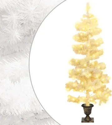 Zdjęcie produktu dla Spiralna choinka z lampkami i stojakiem, biała, 120 cm, PVC