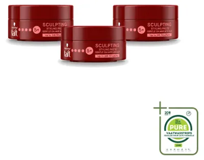 Produktbild von 3 x Taft Sculpting Styling Paste - Flexible Fixierung - 75 ml - Großpackung - 3 Stücke