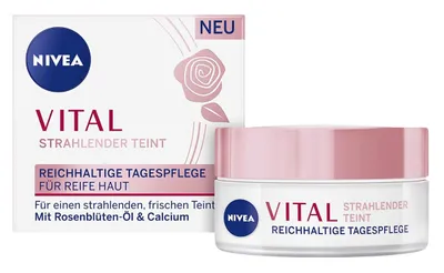 Produktbild von Nivea Anti-Aging Tagescreme mit Rosenblütenöl und Kalzium 50 ml, für reife Haut