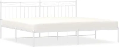 Obrázek produktu pro vidaXL Postel s čelem kovová bílá 193x203 cm