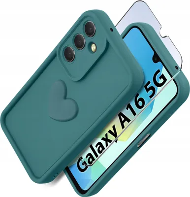 Zdjęcie produktu dla Etui Do Samsung A16 5G Silikonowe Matowe Serce + Szkło Ochronne Na Ekran 9H