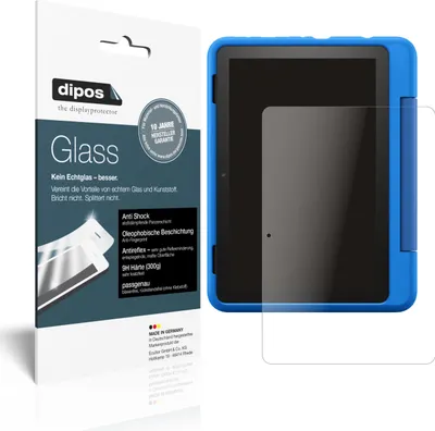 Produktbild von 2x Schutzfolie für Amazon Fire HD 8 Kids Pro-Tablet matt - Anti-Shock 9H Folie dipos Glass Kunststoffglas