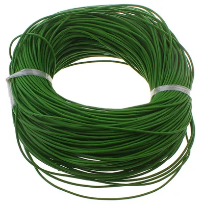 Produktbild von 5m Lederschnur rund 2mm gefärbt - Lederkordel Lederband Rindsleder Schnur, Farbe:grün, Stärke:2mm