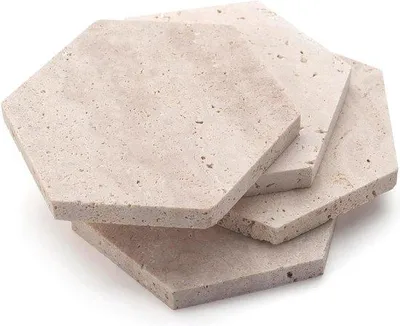 Produktbild von Steinunterlegsätze - Steinschutzsätze - Set aus 4 - Travertin