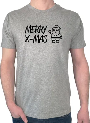 Produktbild von Huuraa Herren T-Shirt Merry X-Mas Weihnachtsmann L Sport Grey Bio Baumwolle Fairtrade Herrenshirt Geschenkidee