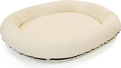 Produktbild von Hundebett Bolton · orthopädisches Liegebett aus Kunstleder · creme-weiß · ca. 145 x 130 cm