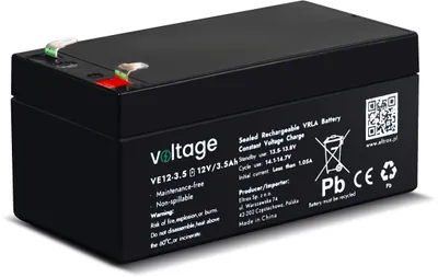 Image de Batterie AGM Voltage 12V 3,5Ah VE12-3.5 (Durée de vie 6-9 ans)
