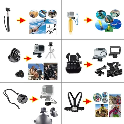 Image de Kit d'accessoires PULUZ 50 en 1 pour diverses caméras d'action, activités de plein air, DJI, GoPro et bien d'autres encore.