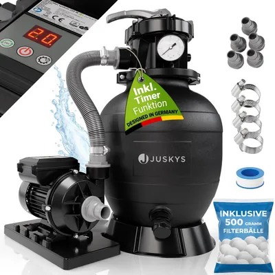 Produktbild von Juskys® Sandfilteranlage 250W - leistungsstarke Poolfilteranlage mit Timer-Funktion
