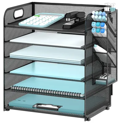 Produktbild von Omgoods – Schreibtischorganizer mit 6 Fächern – Inklusive 4 Stifthaltern