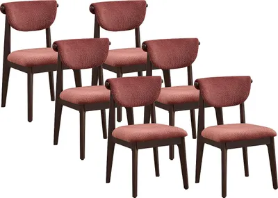 Produktbild von 2er-Set Stühle aus strukturiertem Stoff und Kautschukholz - Braun - GABIEL