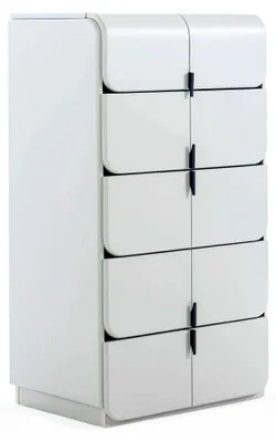 Obrázek produktu pro Stylová bílá komoda Designová ložnicová komoda Dřevěný nábytek