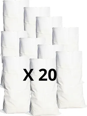 Image de 20 sacs, 55 kg, en polypropylène, dimensions 55 x 95 cm, pour chantier, jardin, sable