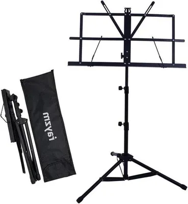 Produktbild von Famanu Musikständer Tragbar und Klappbar - Höhenverstellbar bis 122 cm, Max. Belastbarkeit 15 kg