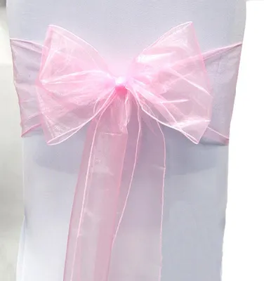 Produktbild von RHP Organza-Schärpen, Stuhlschleifen Hochzeit/Partys/Events Hellrosa 25
