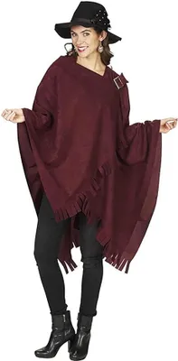 Produktbild von Rotbrauner Poncho mit Verschluss