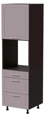 Productafbeelding van Ovenombouwkast BARI, 60x207 cm, geverfd. Uitvoering naar keuze. Model BA-D14/RU/3 (MRA), kleur RAL 4009, pastelviolet, mat, met lava-afwerking