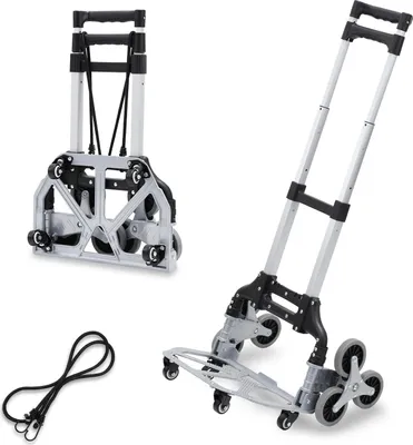 Immagine prodotto di Carrello portascale Izrielar con sistema di ruote 3+3, regolabile in altezza, in alluminio leggero, portata 70 kg
