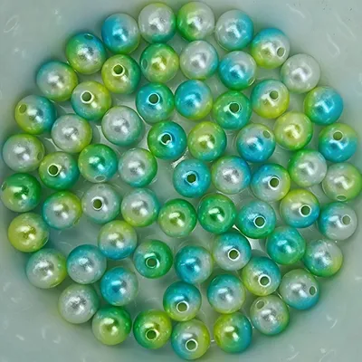 Produktbild von Wachsperlen bunt schimmernd ca. 100 Stück, 8mm, weiß, grün