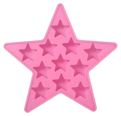 Silikon-Eiswürfelform Sternform, 16x17x1,5 cm, rosa, 1 Stück