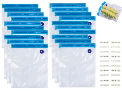 Productafbeelding van Vacuümzakken - 20 stuks - 30 x 34 cm - Pe/pa voedingskwaliteit, herbruikbaar, voor sous-vide en voedsel