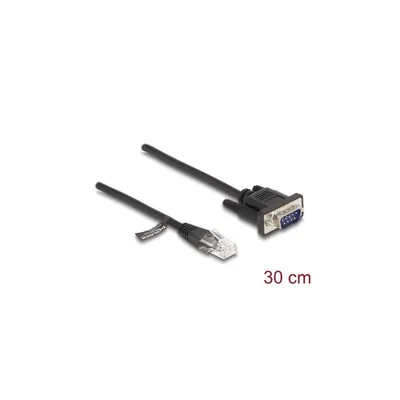 Produktbild von DeLOCK Kabel RJ45 Stecker zu Seriell RS-232 D-Sub 9 Stecker 30 cm schwarz, 0,3 m, RJ-45, Schwarz