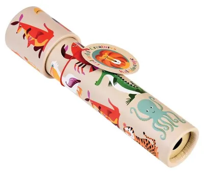 Produktbild von Kaleidoskop für Kinder ab 3 Jahre, mit Tiermotiven, 19 cm Länge, 4,5 cm Durchmesser