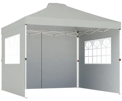 Produktbild von Faltpavillon, UV50+ wasserdicht, 3 Seitenwände, Hellgrau