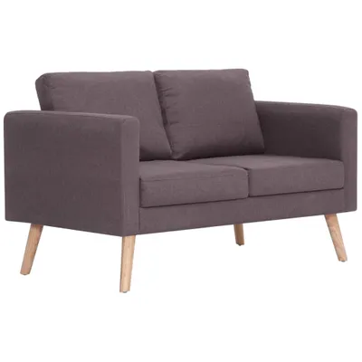 Image de vidaXL Canapé 2 places tissu taupe
