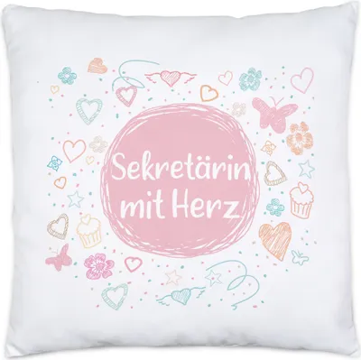 Produktbild von Sekretärin mit Herz Kissen Inkl. Füllung Dankeschön Geschenk Danke Sagen Für Alles Büro Mitarbeiterin