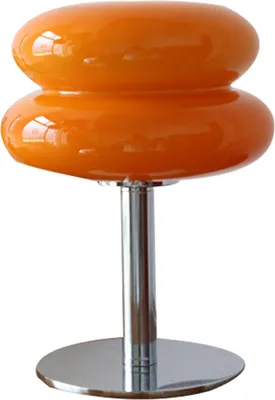 Obrázek produktu pro Stolní lampa ve tvaru vaječného koláče pro dívky, energeticky úsporná, měkké světlo, roztomilé sklo, USB, stolní lampa, spínač pro spánek, oranžová