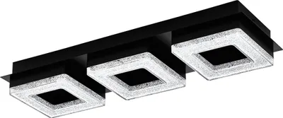 Produktbild von EGLO LED Deckenleuchte Fradelo 1, Wandlampe, Deckenlampe aus Stahl und Kunststoff mit Kristall-Effekt in Schwarz, Klar, Wohnzimmerlampe, warmweiß