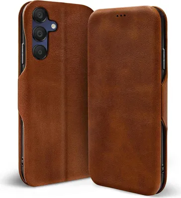 Produktbild von Conie Retro Klapp Tasche für Samsung Galaxy A15 4G/5G Kartenfach Hülle Rundumschutz in Braun
