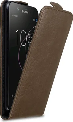 Obrázok produktu pre Cadorabo puzdro pre Sony Xperia XZ1 ochranný kryt v hnedej farbe Flipové puzdro na mobilný telefón Puzdro Kryt