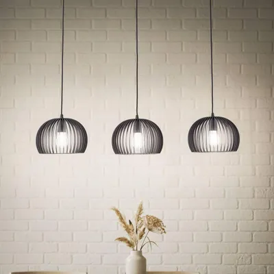 Produktbild von Lindby Pendellampe Jusra, 99cm, 3-flg., schwarz, Metall, E27