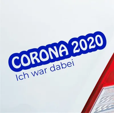 Produktbild von Auto Aufkleber Corona 2020 Ich war dabei! Krank Infiziert Husten 19x5 cm Dunkelblau Sticker Heckscheibenaufkleber