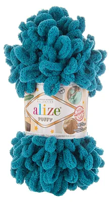 Alize Puffy Fingerstrickgarn Stricken mit den Fingern hellpetrol
